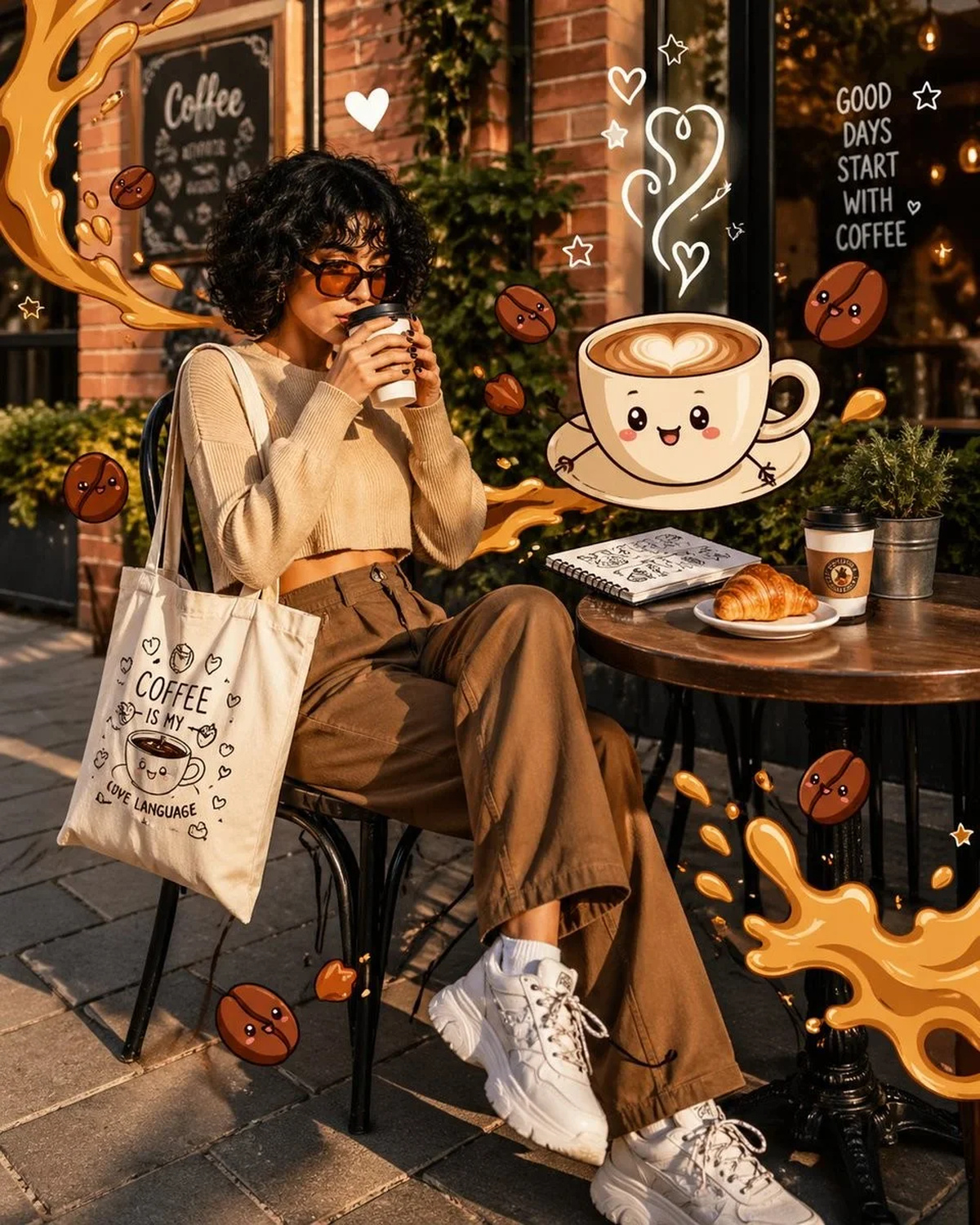 ساخت عکس کافه‌ای کارتونی با هوش مصنوعی