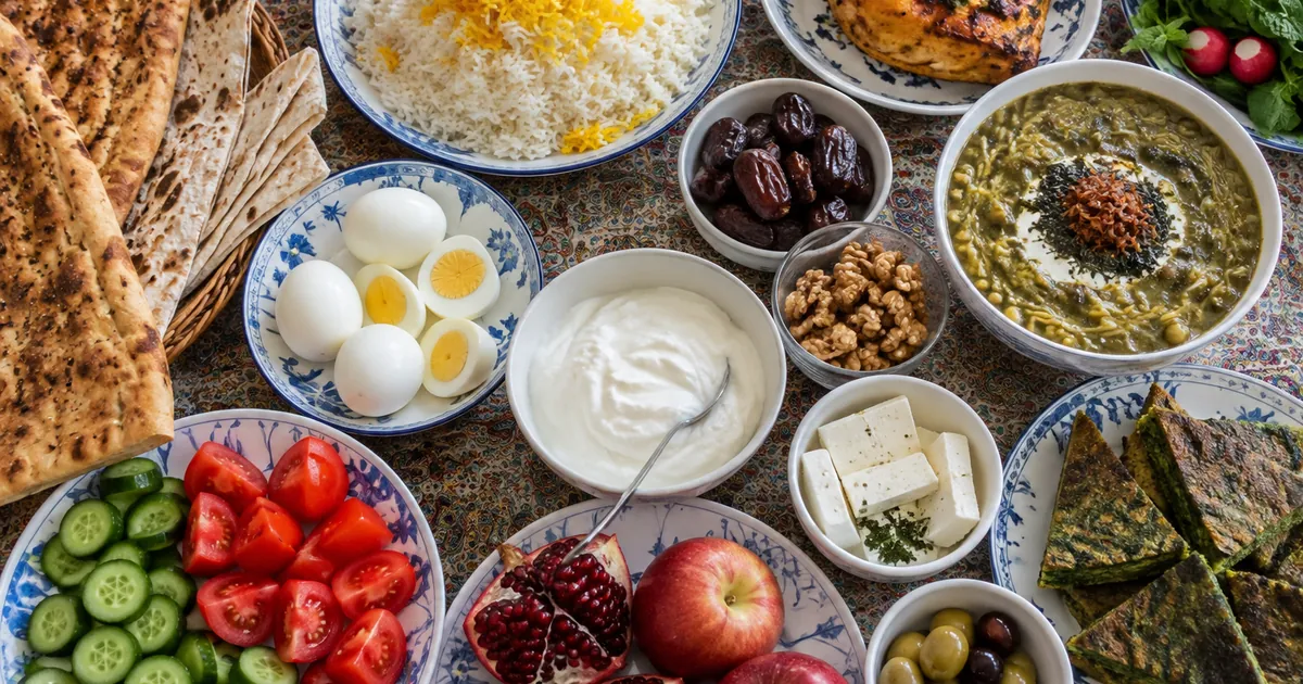 جدول کالری مواد غذایی؛ نان، برنج، مرغ، تخم مرغ، پنیر، میوه و غذاهای ایرانی روی سفره